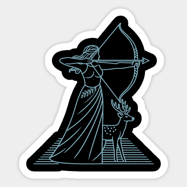Sagittarius 2025 - Goddess Artemis Sticker by CreativeSage